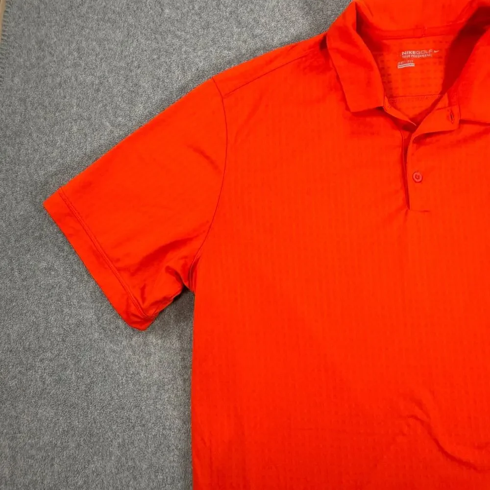 Nike Golf Dri Fit Polo Men's 2XL Tour Performance Orange Short Sleeve Collared